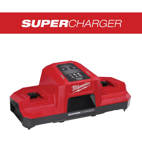 M18 18-VOLT DUAL BAY SIMULTANEOUS SUPER BATTERY CHARGER  MILWAUKEE