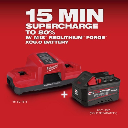 M18 18-VOLT DUAL BAY SIMULTANEOUS SUPER BATTERY CHARGER  MILWAUKEE
