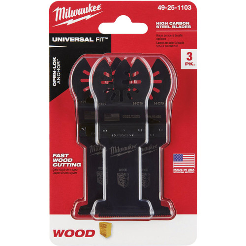 MILWAUKEE OPEN-LOK 1-3/8 HCS WOOD BLADE 3PK  49-25-1103