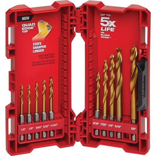 10 PC SCHOCKWAVE TITANIUM DRILL BIT SET MILWAUKEE