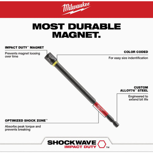 SHOCKWAVE 6" IMPACT MAG NUT DRIVER (6PC)   MILWAUKEE