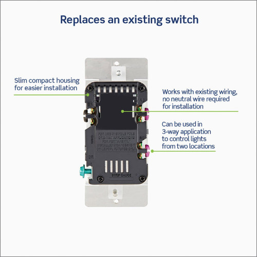LED/CFL WHITE-LIGH ALMOND COLOR CHANGE KIT SLIDE DIMMER SWITCH