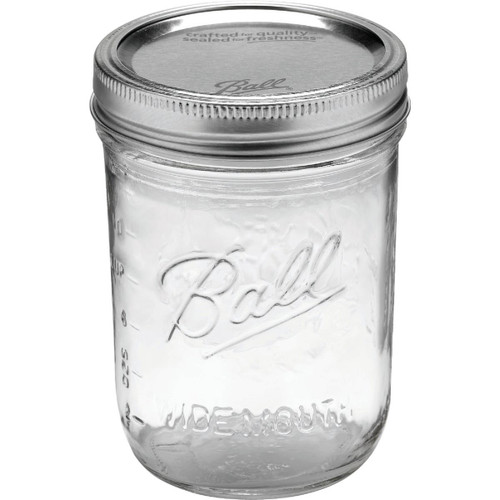 BALL 1 PT. WIDE MOUTH MASON CANNING JAR 12-COUNT