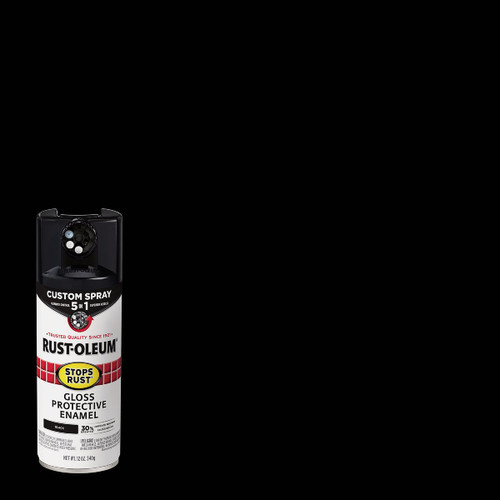 RUSTOLEUM 12 OZ 5-IN-1 GLOSS SPRAY PAINT BLACK