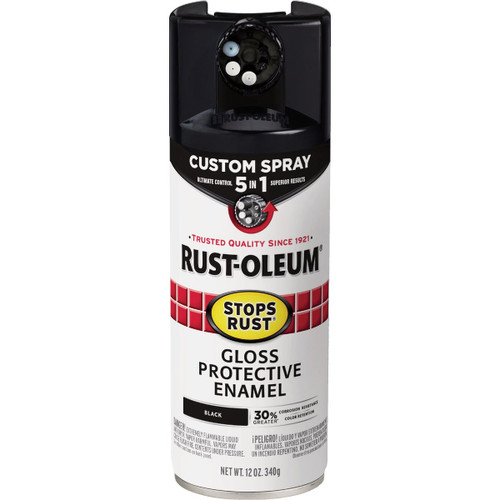 RUSTOLEUM 12 OZ 5-IN-1 GLOSS SPRAY PAINT BLACK