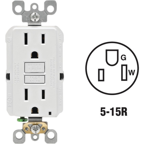 15A WH SLFTS GFCI OUTLET