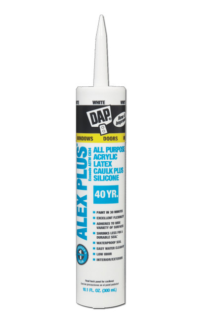 10.1oz WHITE ALL PURP ACRYL LAT CAULK SILIC  DAP ALEX 18101