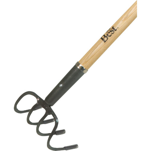 DIB 53" WOOD HANDLE GARDEN CULTIVATOR 4-TINE