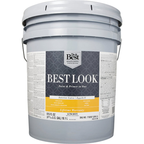 BEST LOOK 5-GAL INTERIOR PAINT EGGSHELL ULTRA WHITE