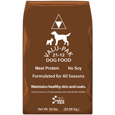 VALUPAK DOG FOOD BROWN 21% 50 LB BAG