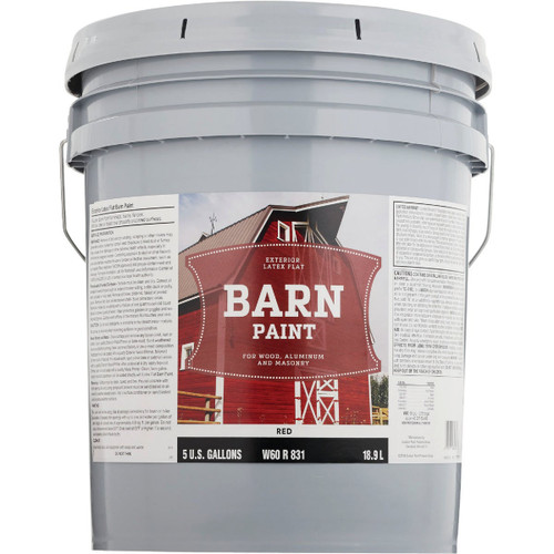 DIB LATEX FLAT EXTERIOR BARN PAINT RED 5-GAL