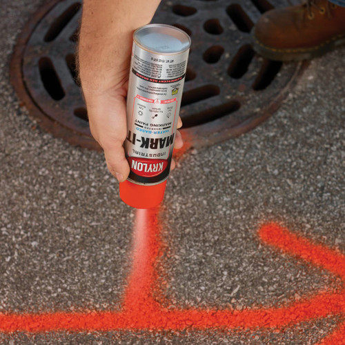 KRYLON INDUSTRIAL FLUORESCENT RED ORANGE MARKING PAINT