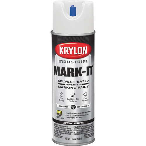 KRYLON APWA WHITE MARKING SPRAY PAINT 15oz 7300
