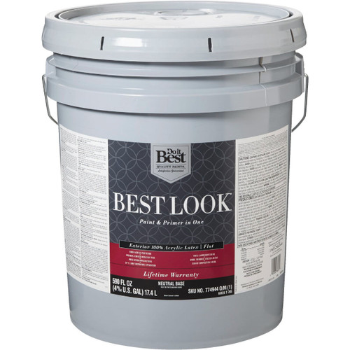 BEST LOOK 5-GAL EXTERIOR PAINT & PRIMER FLAT NEUTRAL