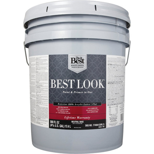 BEST LOOK 5-GAL EXTERIOR PAINT & PRIMER FLAT NEUTRAL