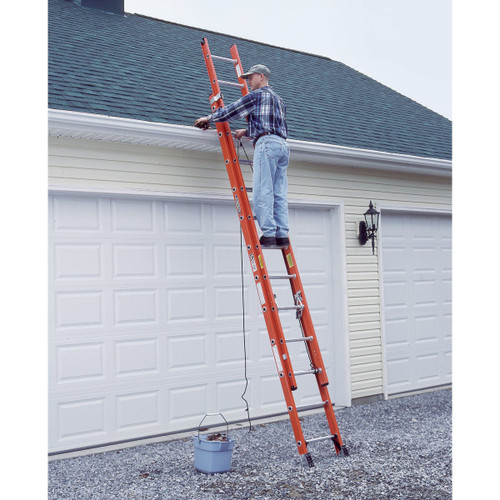 T-1A 24FT RED FBGL EXT LADDER 300LB D6224-2