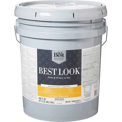 BEST LOOK 5-GAL INTERIOR PAINT EGGSHELL BRIGHT WHITE