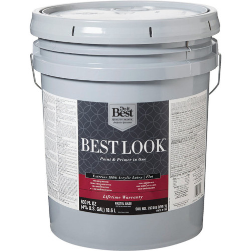 BEST LOOK 5-GAL EXTERIOR PAINT & PRIMER FLAT PASTEL