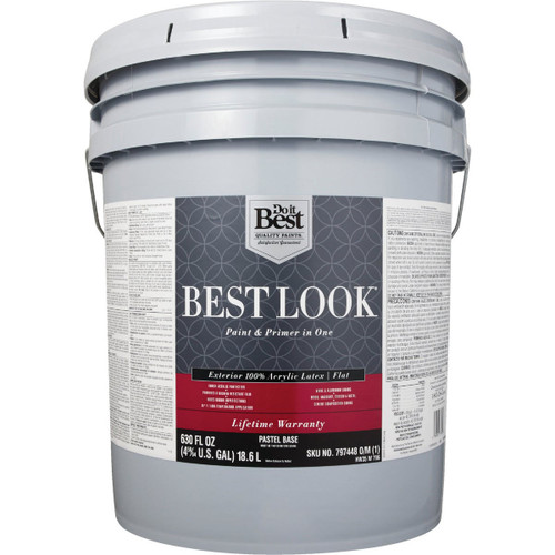 BEST LOOK 5-GAL EXTERIOR PAINT & PRIMER FLAT PASTEL