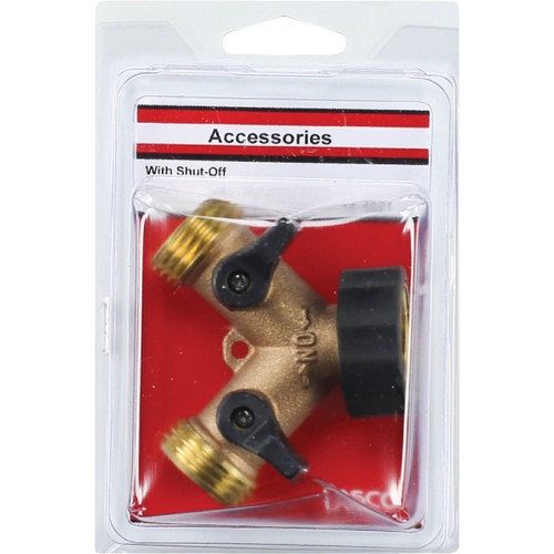 BRASS HOSE WYE W/SHUTOFF