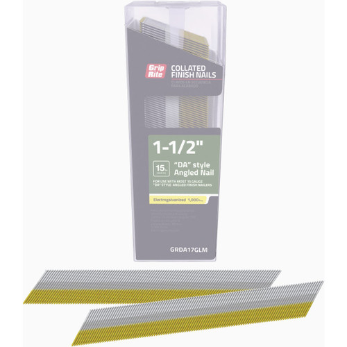 15GA 1-1/2IN 34° GALV FINISH NAIL 1000-CT