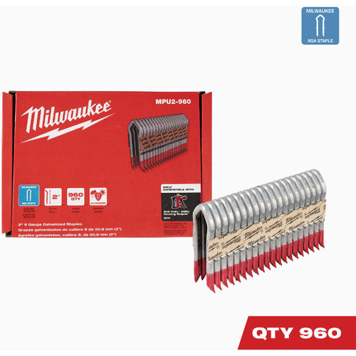 MILWAUKEE 2IN 9GA GALVANIZED STAPLES  MPU2-960