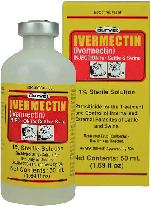 DURVET IVERMECTIN INJ 1% 50ML CATTLE & SWINE  11015