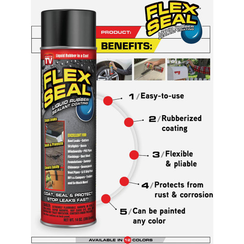FLEX SEAL 14OZ BLACK SPRAY RUBBER SEALANT
