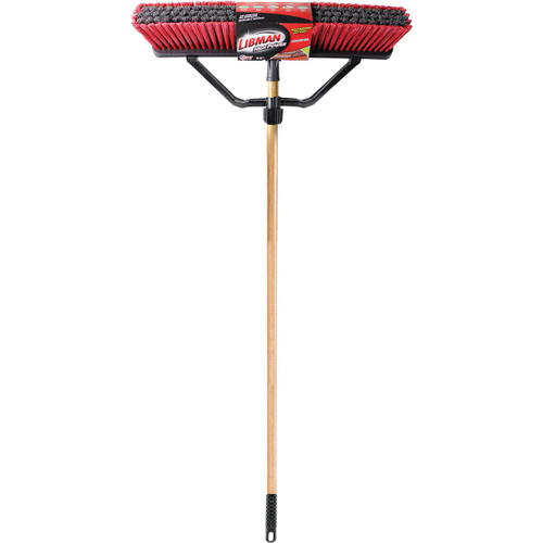 LIBMAN 24" WOOD HANDLE MULTI-SURFACE INDUSTRIAL PUSH BROOM