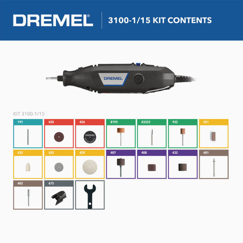 DREMEL 3100 1.2AMP VARIABLE SPEED ELECTRIC ROTARY TOOL KIT