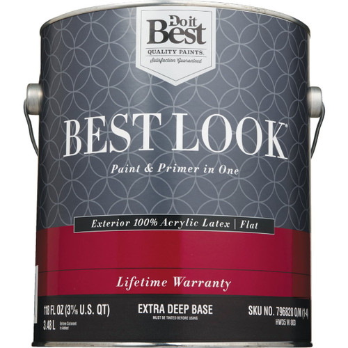 BEST LOOK 1-GAL EXTERIOR FLAT PAINT EXTRA DEEP BASE
