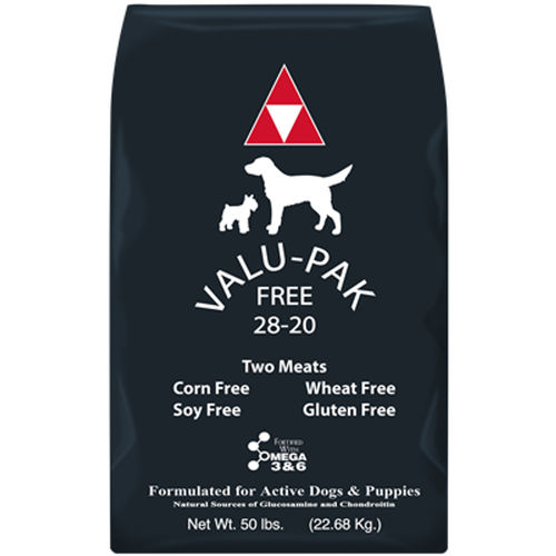 VALUPAK DOG FOOD BLACK 28% GF 50 LB BAG