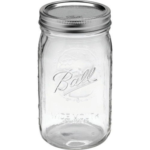 BALL 1 QT. WIDE MOUTH MASON CANNING JAR 12-COUNT