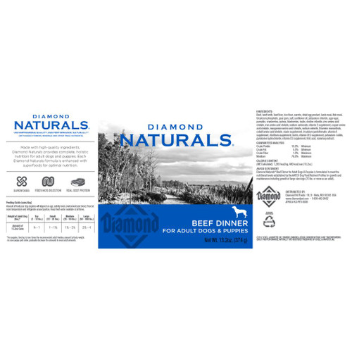 DIAMOND NATURAL BEEF DINNER DOG 13 OZ
