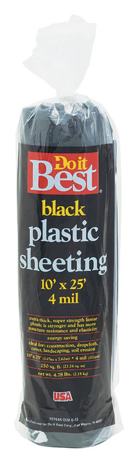 GR POLY SHEETING 4.0 MIL 10' X 25' BLACK