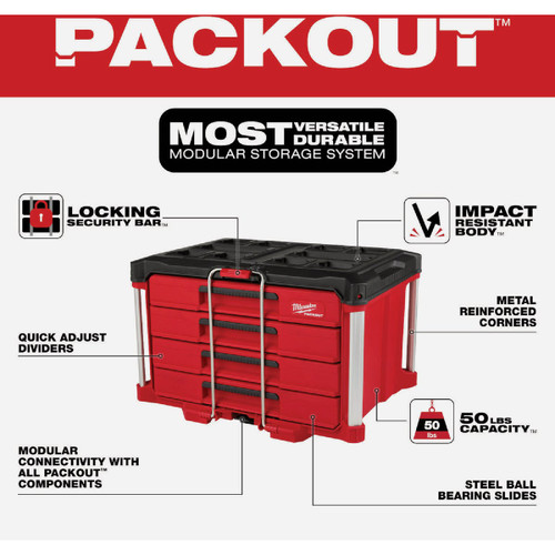 PACKOUT 4 DRAWER TOOL BOX  48-22-8444 MILWAUKEE