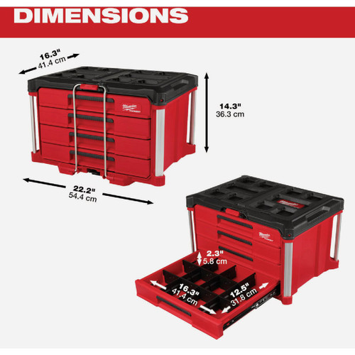 PACKOUT 4 DRAWER TOOL BOX  48-22-8444 MILWAUKEE