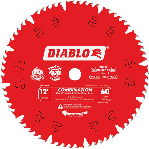 FREUD DIABLO 12IN 60T COMBINATION BLADE  301309  D1260X