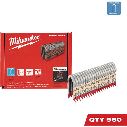1.5" 9 GAUGE GALVANIZED STAPLES  MILWAUKEE