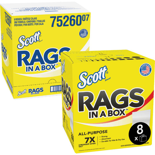 SCOTTS 200 COUNT BOX WHITE RAGS.