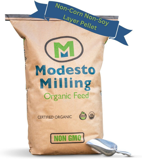 ORGANIC LAY PELLETS CORN-SOY FREE 17%  40LB MODESTO MILLS