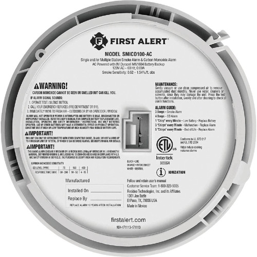 BRK HARDWIRED SMOKE & CARBON MONOXIDE ALARM