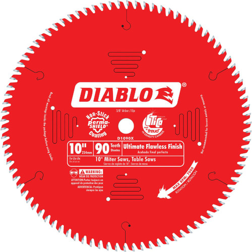 FREUD DIABLO 10IN 90-TOOTH ULTIMATE FLAWLESS FINISH CIRC SAW BLADE  D1090X