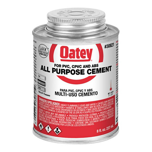 OATEY 8 OZ CLEAR ALL PURPOSE CEMENT CPVC AND PVC