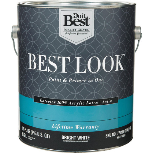 BEST LOOK 1-GAL EXTERIOR SATIN PAINT BRIGHT WHITE