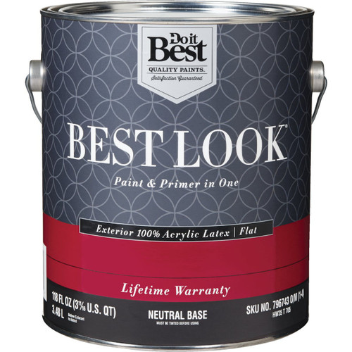 BEST LOOK 1-GAL EXTERIOR FLAT PAINT NEUTRAL BASE