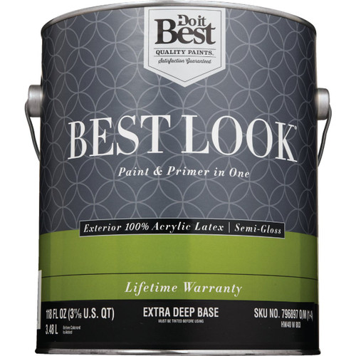 BEST LOOK 1-GAL EXTERIOR SEMI-GLOSS PAINT EXTRA DEEP BASE