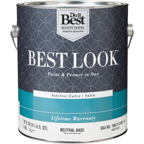 BEST LOOK 1-GAL INTERIOR SATIN PAINT NEUTRAL BASE