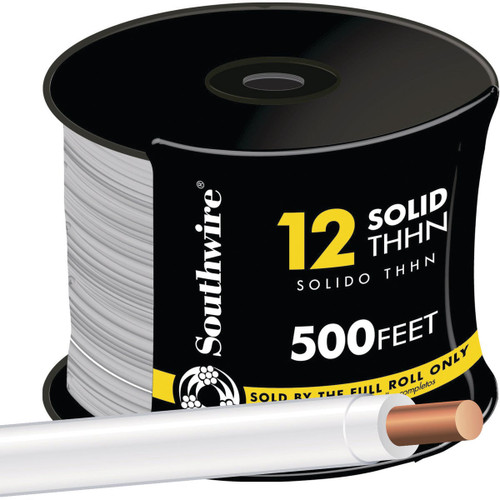 500' 12 AWG SOLID WHITE THHN WIRE