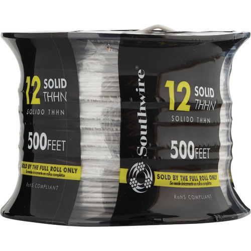 500' 12 AWG SOLID WHITE THHN WIRE